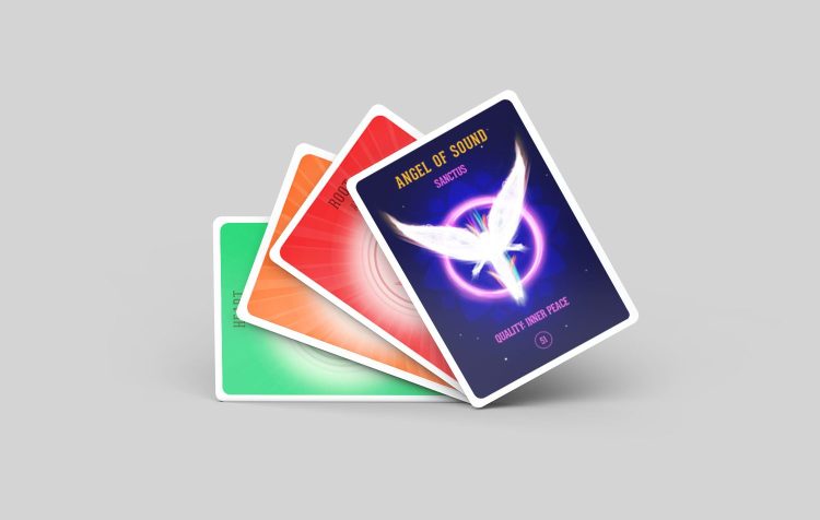 Sound healing card designs by Square One Digital