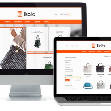 Mockup of the Lisalio e-commerce home page design by Square One Digital